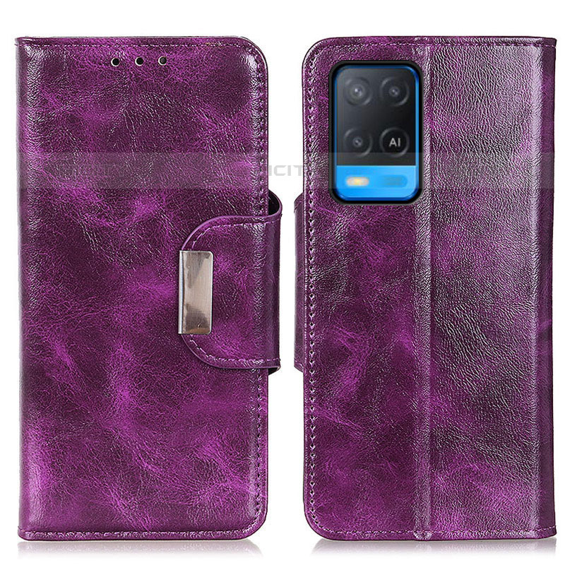 Handytasche Stand Schutzhülle Flip Leder Hülle N04P für Oppo A54 4G Violett Plus