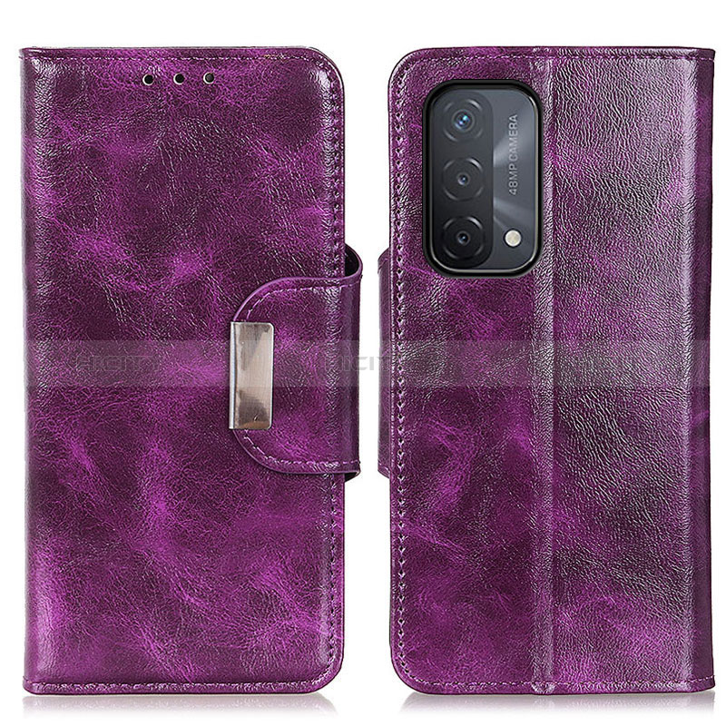 Handytasche Stand Schutzhülle Flip Leder Hülle N04P für Oppo A54 5G Violett Plus