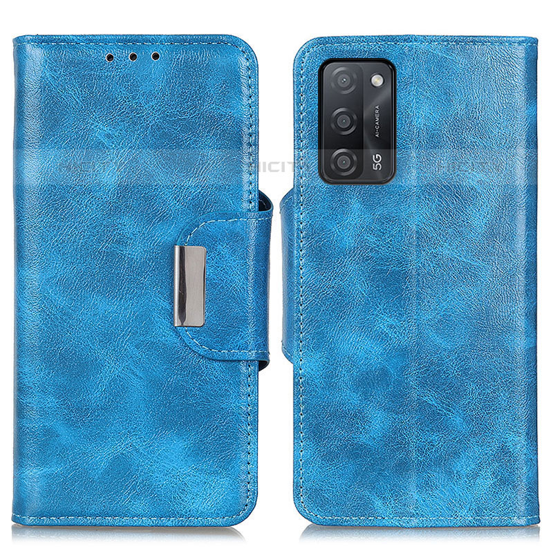 Handytasche Stand Schutzhülle Flip Leder Hülle N04P für Oppo A55 5G Hellblau Plus