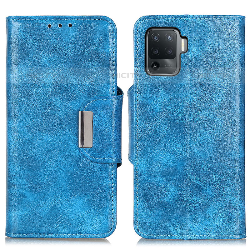 Handytasche Stand Schutzhülle Flip Leder Hülle N04P für Oppo A94 4G Hellblau Plus