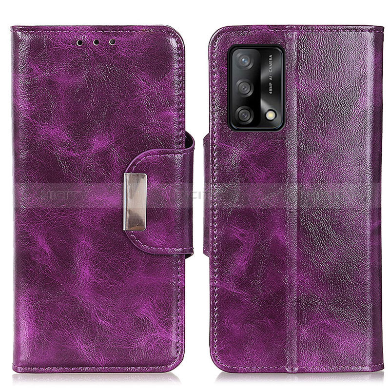 Handytasche Stand Schutzhülle Flip Leder Hülle N04P für Oppo F19 Violett Plus