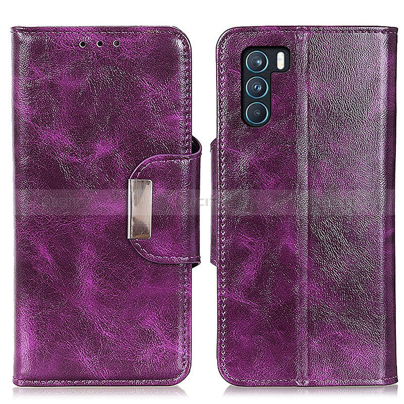 Handytasche Stand Schutzhülle Flip Leder Hülle N04P für Oppo K9 Pro 5G Violett Plus