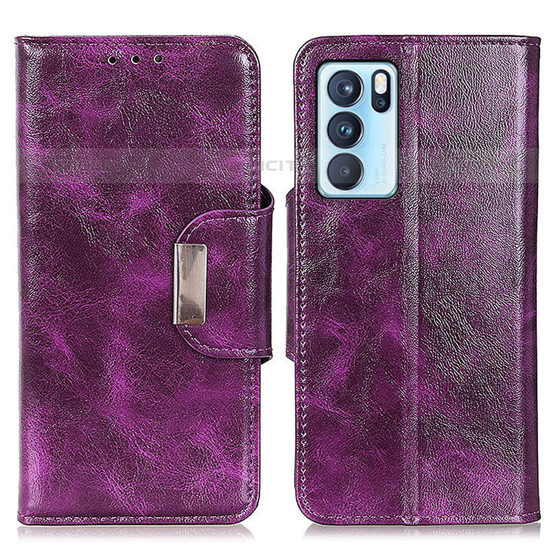 Handytasche Stand Schutzhülle Flip Leder Hülle N04P für Oppo Reno6 Pro 5G India Violett