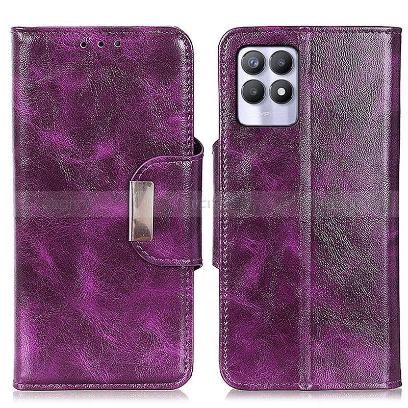 Handytasche Stand Schutzhülle Flip Leder Hülle N04P für Realme 8i Violett Plus