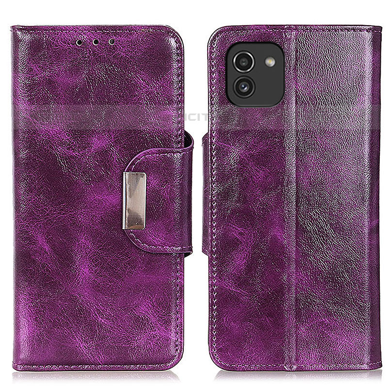 Handytasche Stand Schutzhülle Flip Leder Hülle N04P für Samsung Galaxy A03 Violett Plus