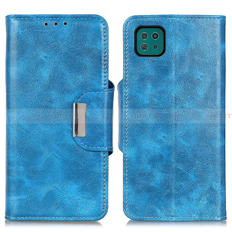 Handytasche Stand Schutzhülle Flip Leder Hülle N04P für Samsung Galaxy A22 5G Hellblau