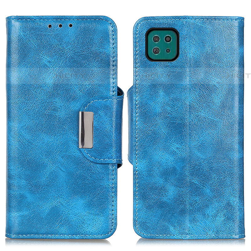 Handytasche Stand Schutzhülle Flip Leder Hülle N04P für Samsung Galaxy F42 5G Hellblau Plus