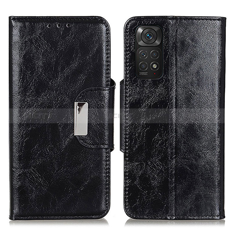 Handytasche Stand Schutzhülle Flip Leder Hülle N04P für Xiaomi Redmi Note 11S 4G Schwarz Plus