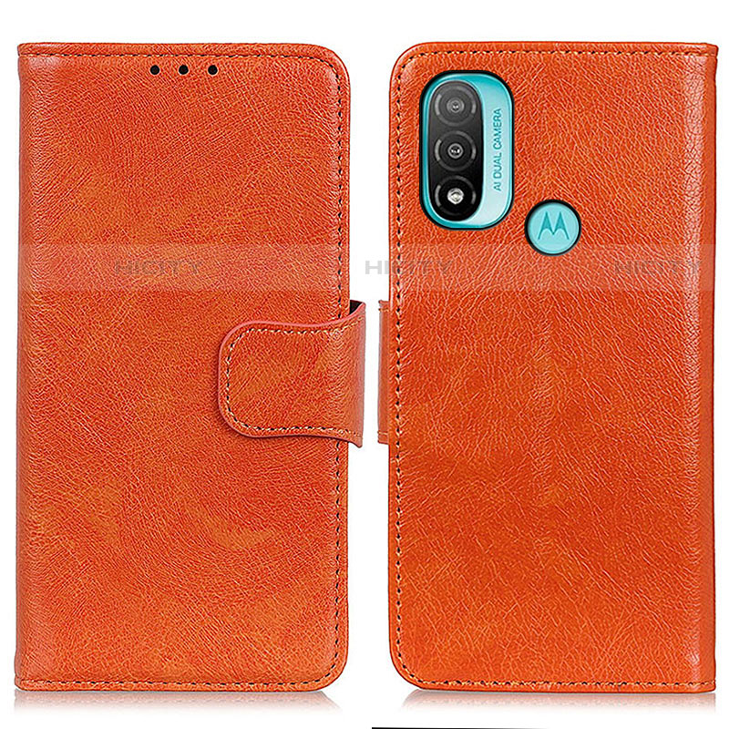 Handytasche Stand Schutzhülle Flip Leder Hülle N05P für Motorola Moto E30 Orange