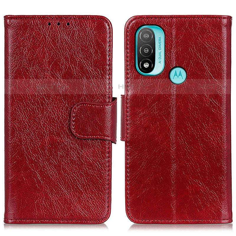 Handytasche Stand Schutzhülle Flip Leder Hülle N05P für Motorola Moto E30 Rot