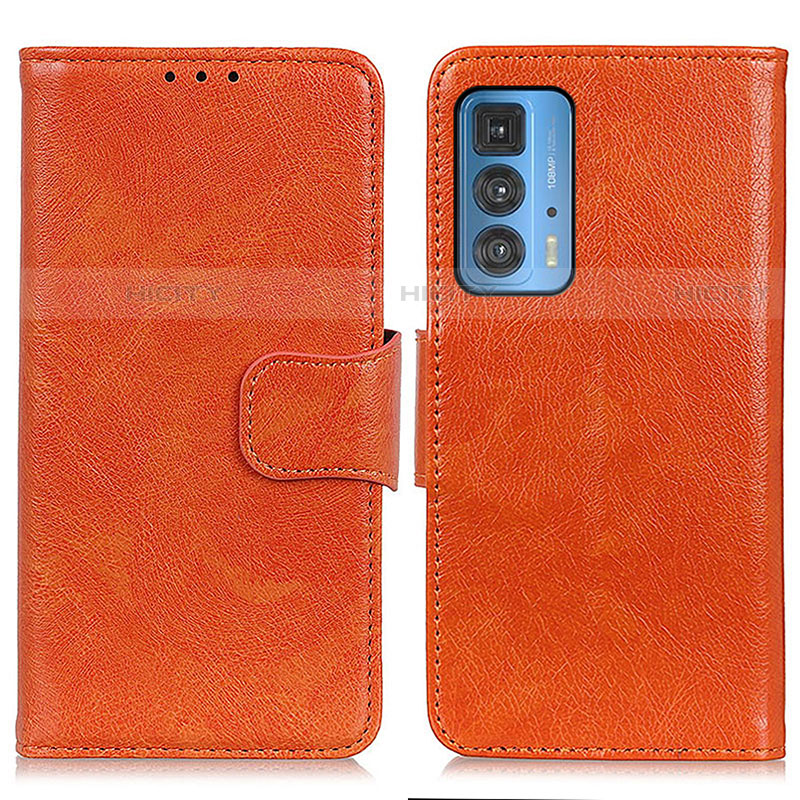 Handytasche Stand Schutzhülle Flip Leder Hülle N05P für Motorola Moto Edge 20 Pro 5G Orange