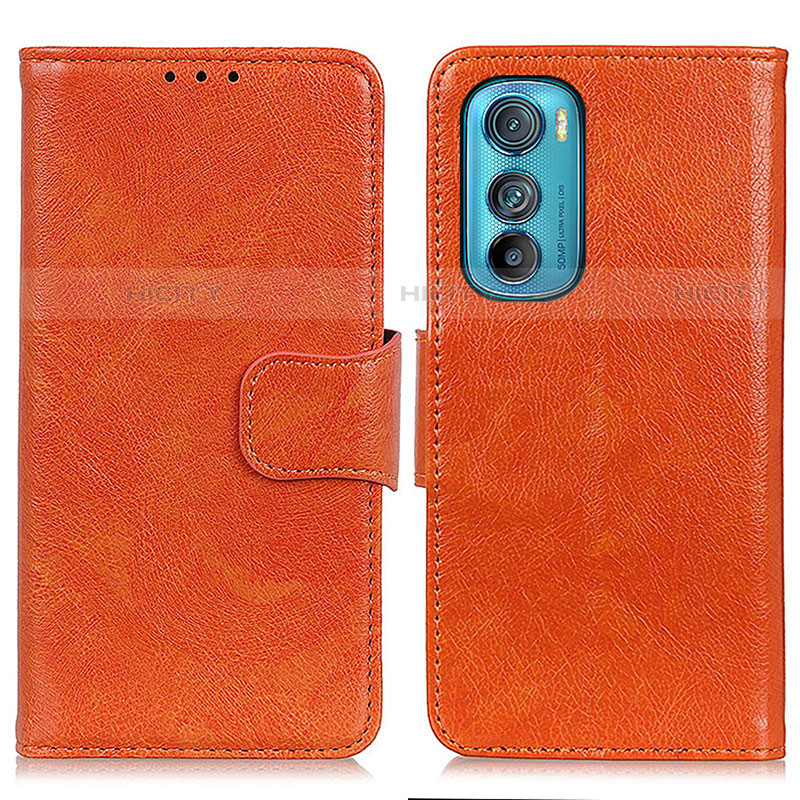 Handytasche Stand Schutzhülle Flip Leder Hülle N05P für Motorola Moto Edge 30 5G Orange