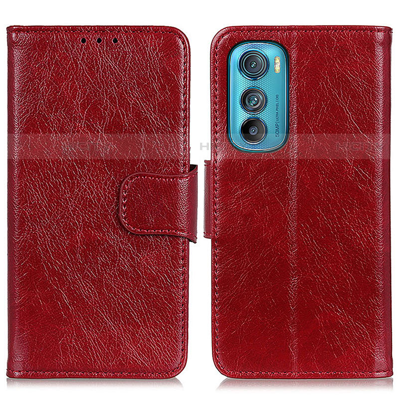 Handytasche Stand Schutzhülle Flip Leder Hülle N05P für Motorola Moto Edge 30 5G Rot