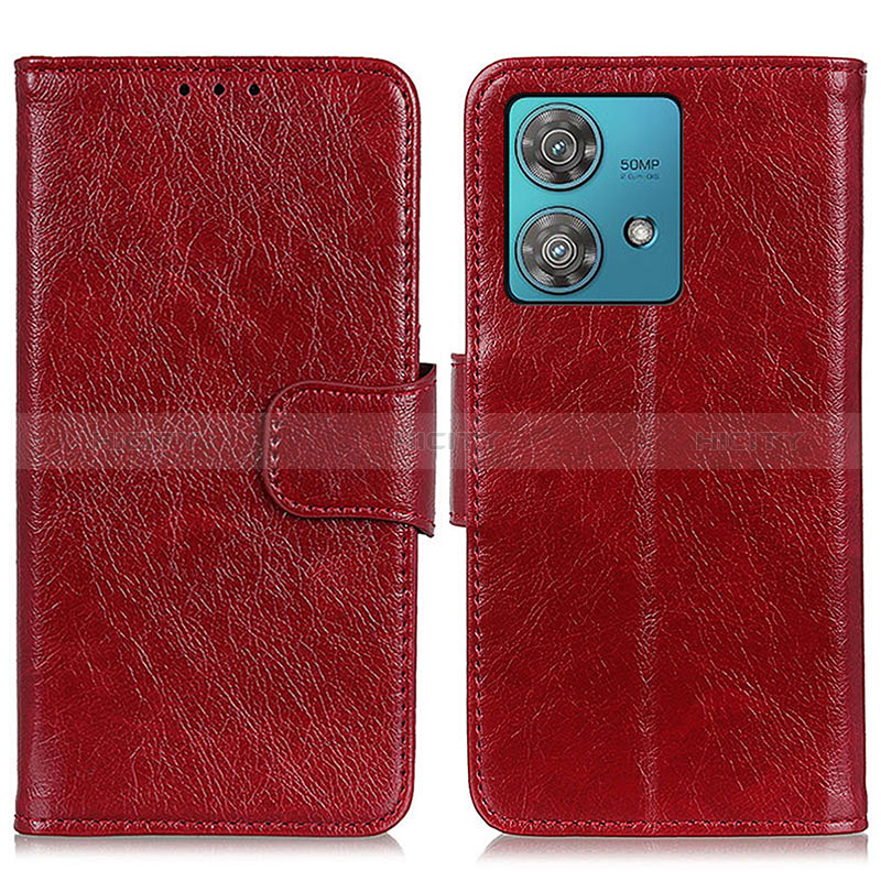 Handytasche Stand Schutzhülle Flip Leder Hülle N05P für Motorola Moto Edge 40 Neo 5G Rot