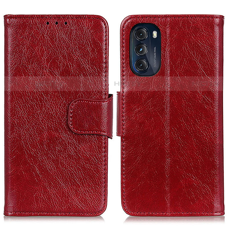 Handytasche Stand Schutzhülle Flip Leder Hülle N05P für Motorola Moto G 5G (2022) Rot