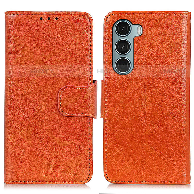 Handytasche Stand Schutzhülle Flip Leder Hülle N05P für Motorola Moto G200 5G Orange Plus