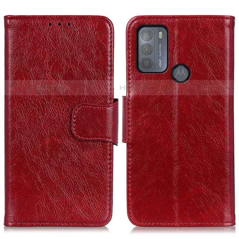 Handytasche Stand Schutzhülle Flip Leder Hülle N05P für Motorola Moto G50 Rot