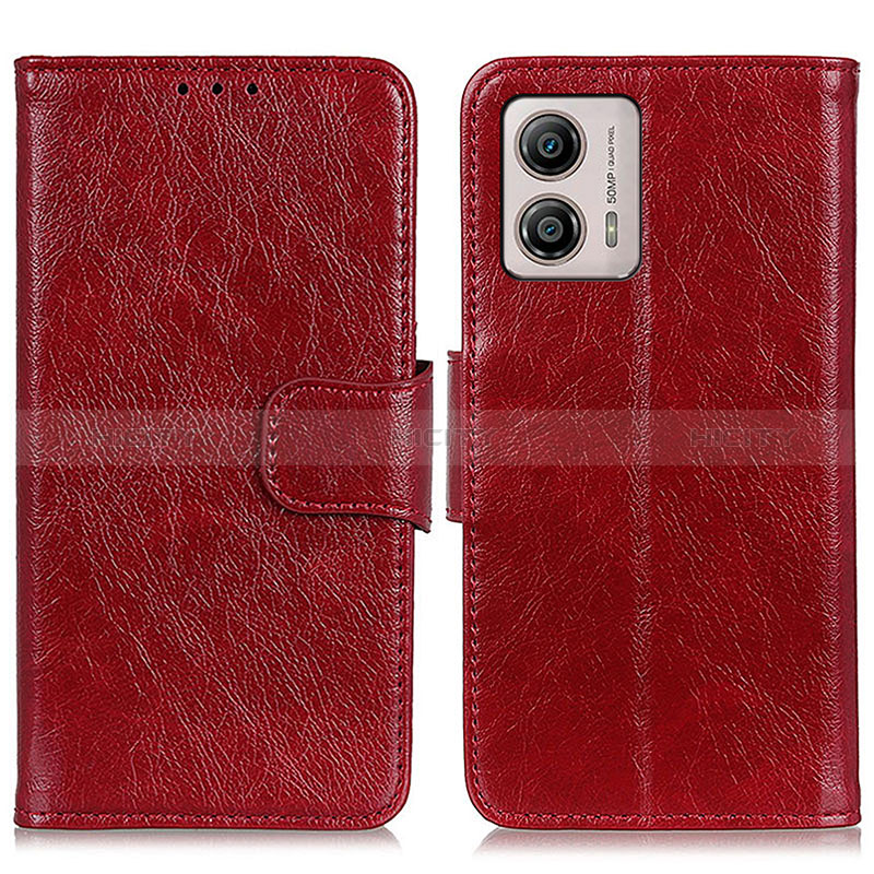 Handytasche Stand Schutzhülle Flip Leder Hülle N05P für Motorola Moto G53y 5G Rot