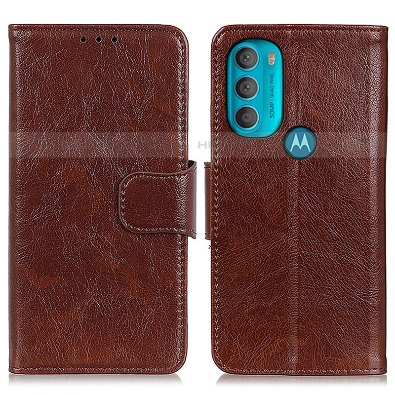 Handytasche Stand Schutzhülle Flip Leder Hülle N05P für Motorola Moto G71 5G Braun