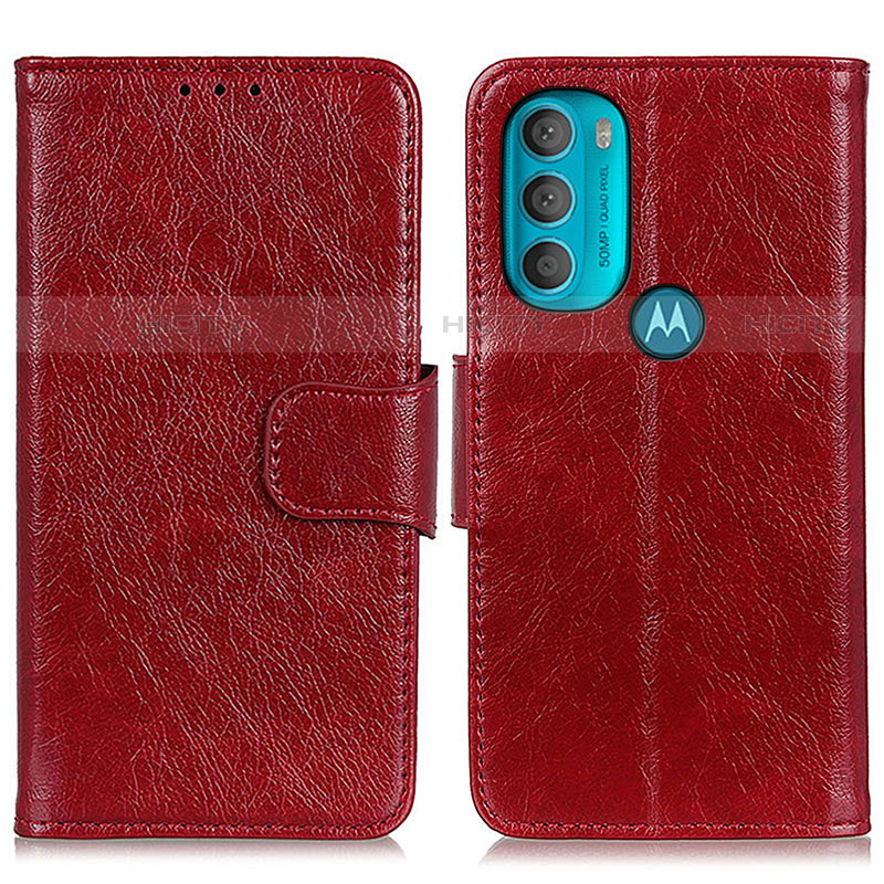 Handytasche Stand Schutzhülle Flip Leder Hülle N05P für Motorola Moto G71 5G Rot