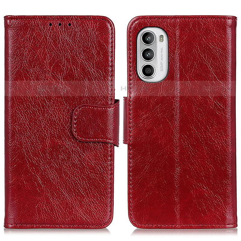 Handytasche Stand Schutzhülle Flip Leder Hülle N05P für Motorola Moto G71s 5G Rot