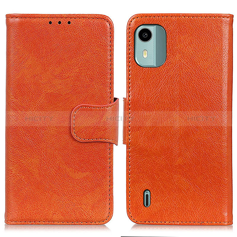 Handytasche Stand Schutzhülle Flip Leder Hülle N05P für Nokia C12 Orange Plus