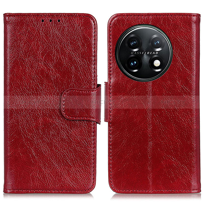 Handytasche Stand Schutzhülle Flip Leder Hülle N05P für OnePlus 11 5G Rot Plus