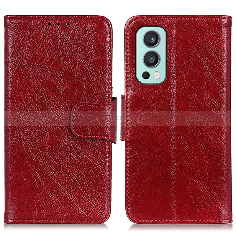 Handytasche Stand Schutzhülle Flip Leder Hülle N05P für OnePlus Nord 2 5G Rot