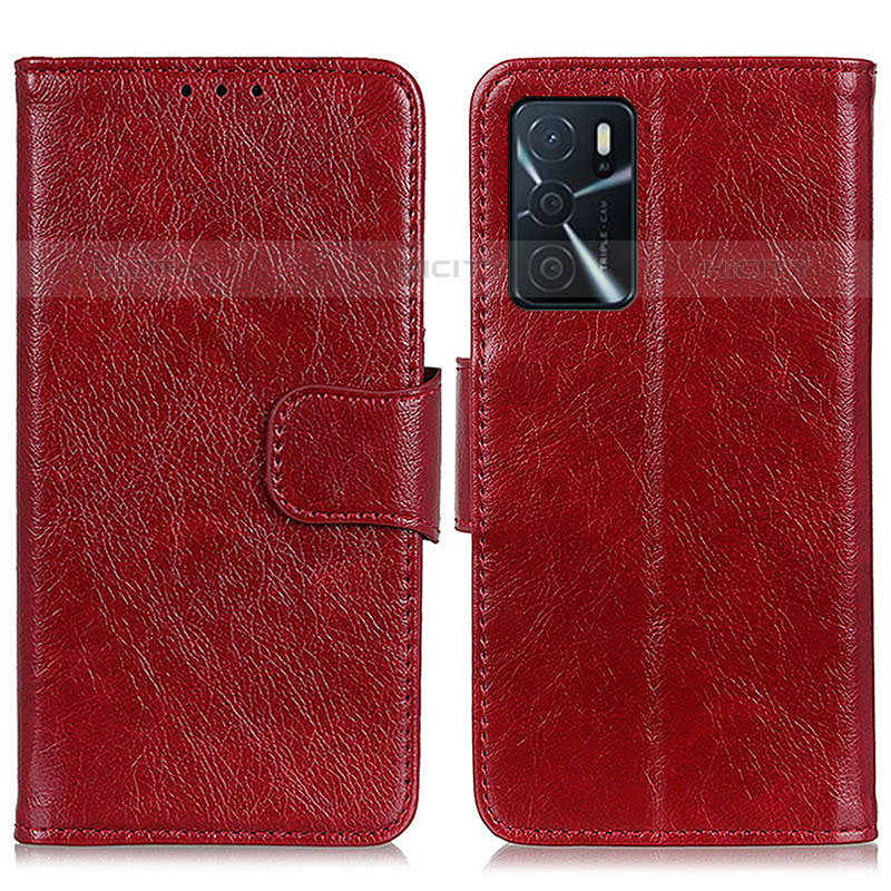 Handytasche Stand Schutzhülle Flip Leder Hülle N05P für Oppo A54s Rot Plus