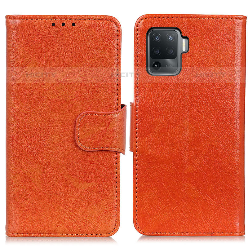 Handytasche Stand Schutzhülle Flip Leder Hülle N05P für Oppo F19 Pro Orange