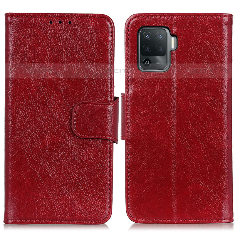 Handytasche Stand Schutzhülle Flip Leder Hülle N05P für Oppo F19 Pro Rot