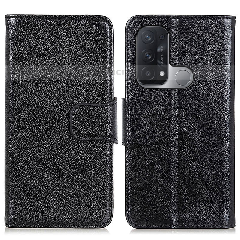 Handytasche Stand Schutzhülle Flip Leder Hülle N05P für Oppo Reno5 A Schwarz