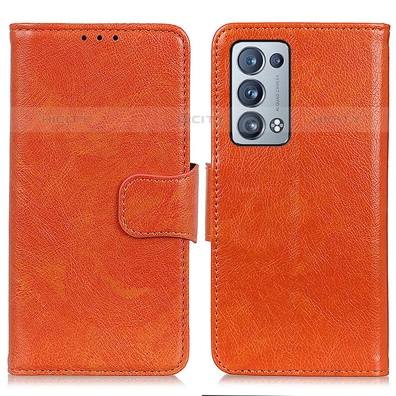 Handytasche Stand Schutzhülle Flip Leder Hülle N05P für Oppo Reno6 Pro 5G Orange Plus