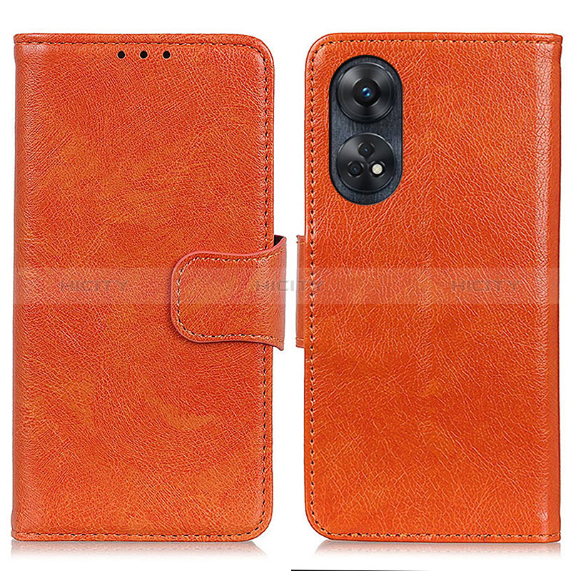 Handytasche Stand Schutzhülle Flip Leder Hülle N05P für Oppo Reno8 T 4G Orange Plus