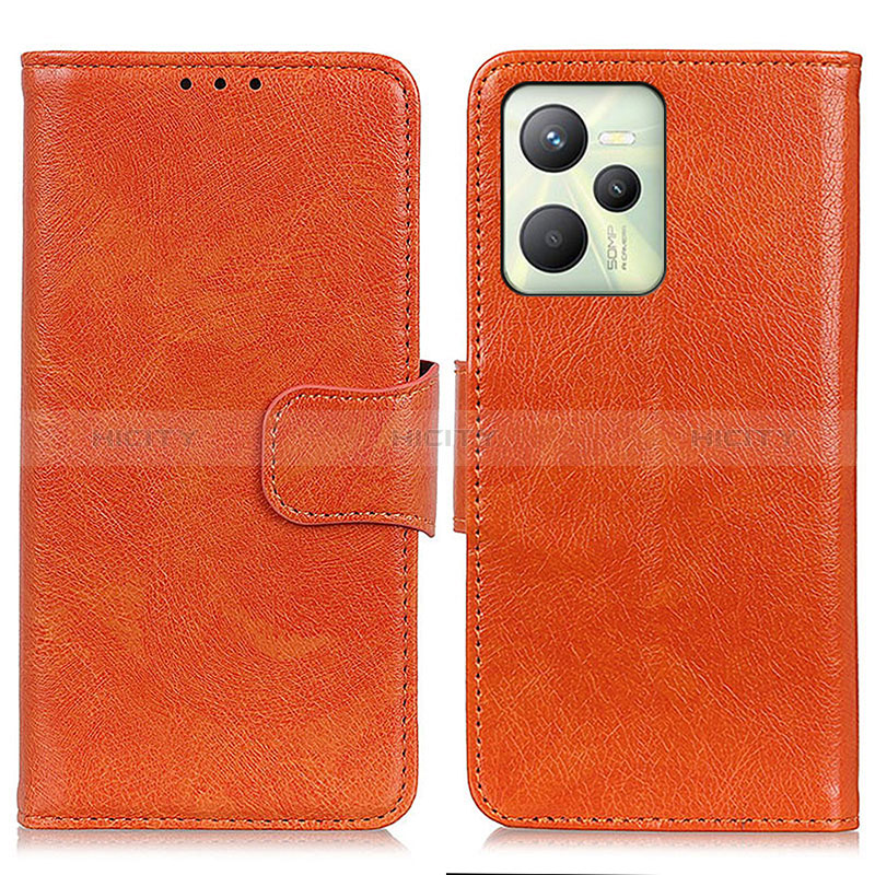 Handytasche Stand Schutzhülle Flip Leder Hülle N05P für Realme C35 Orange Plus