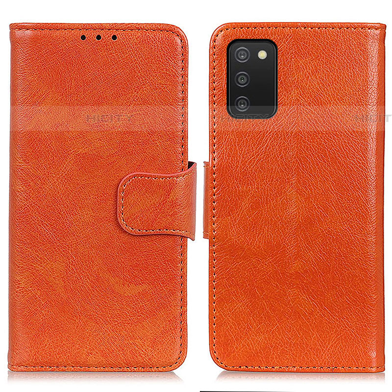 Handytasche Stand Schutzhülle Flip Leder Hülle N05P für Samsung Galaxy A03s Orange