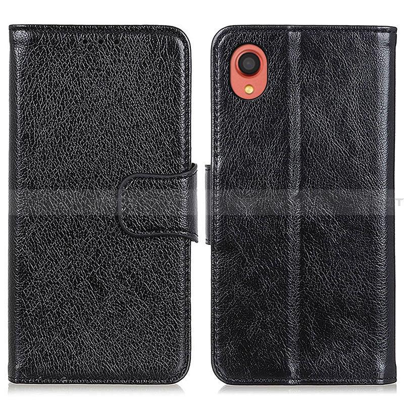 Handytasche Stand Schutzhülle Flip Leder Hülle N05P für Samsung Galaxy A22 5G SC-56B Schwarz