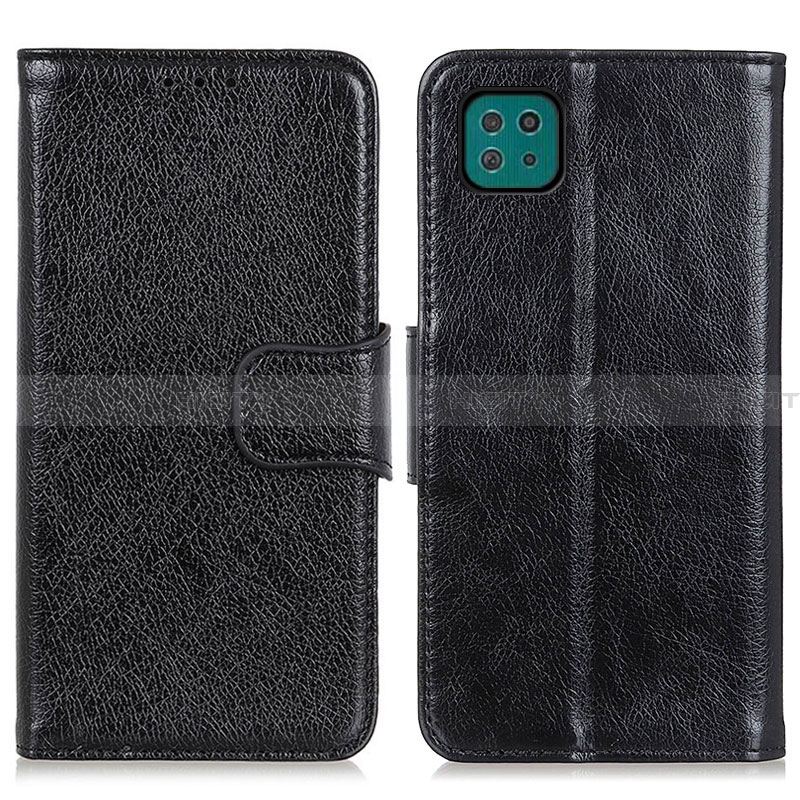 Handytasche Stand Schutzhülle Flip Leder Hülle N05P für Samsung Galaxy A22 5G Schwarz Plus