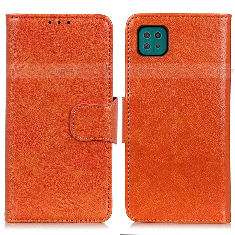 Handytasche Stand Schutzhülle Flip Leder Hülle N05P für Samsung Galaxy F42 5G Orange