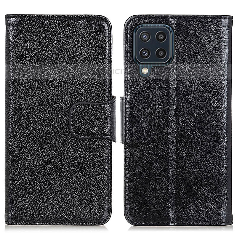 Handytasche Stand Schutzhülle Flip Leder Hülle N05P für Samsung Galaxy M32 4G Schwarz