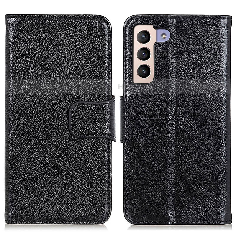 Handytasche Stand Schutzhülle Flip Leder Hülle N05P für Samsung Galaxy S21 5G Schwarz