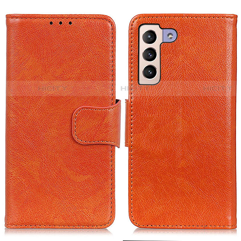 Handytasche Stand Schutzhülle Flip Leder Hülle N05P für Samsung Galaxy S21 Plus 5G Orange