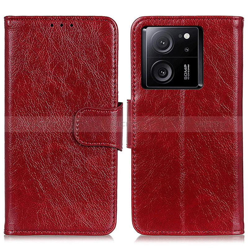 Handytasche Stand Schutzhülle Flip Leder Hülle N05P für Xiaomi Mi 13T Pro 5G Rot