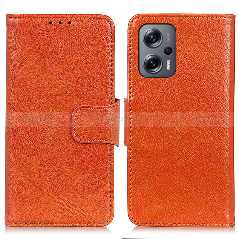 Handytasche Stand Schutzhülle Flip Leder Hülle N05P für Xiaomi Redmi Note 11T Pro+ Plus 5G Orange Plus