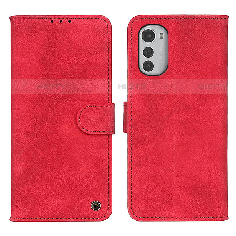 Handytasche Stand Schutzhülle Flip Leder Hülle N06P für Motorola Moto E32s Rot