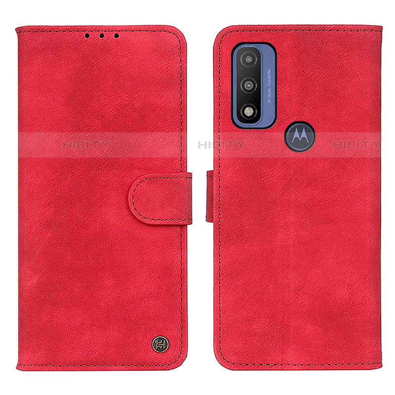 Handytasche Stand Schutzhülle Flip Leder Hülle N06P für Motorola Moto G Pure Rot