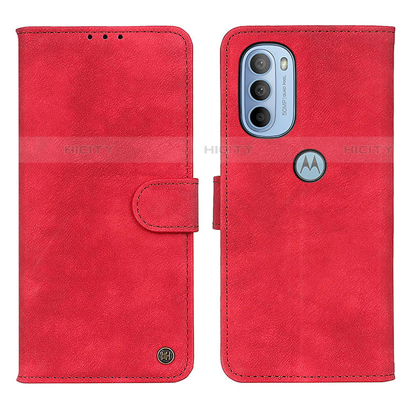 Handytasche Stand Schutzhülle Flip Leder Hülle N06P für Motorola Moto G31 Rot Plus