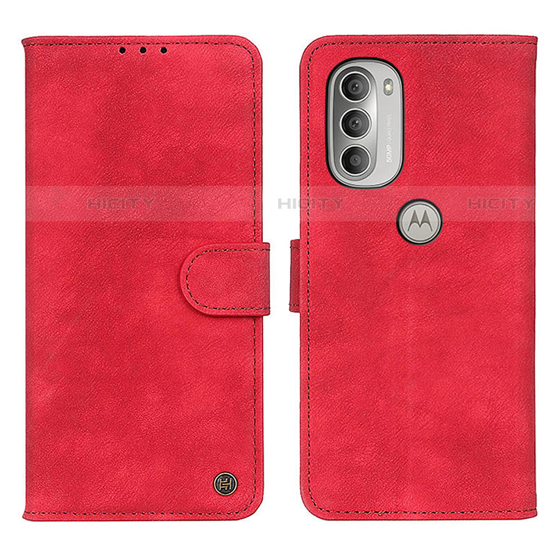 Handytasche Stand Schutzhülle Flip Leder Hülle N06P für Motorola Moto G51 5G Rot