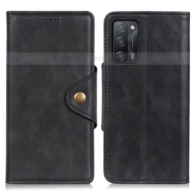 Handytasche Stand Schutzhülle Flip Leder Hülle N06P für Oppo A53s 5G Schwarz