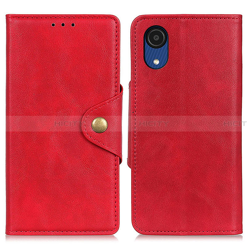 Handytasche Stand Schutzhülle Flip Leder Hülle N06P für Samsung Galaxy A03 Core Rot Plus